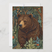 Retro bruin beer artwork boho bos kaart (Voorkant)