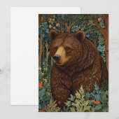 Retro bruin beer artwork boho bos kaart (Voorkant / Achterkant)