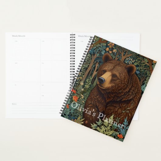 Retro bruin beer artwork boho bos planner (Display)