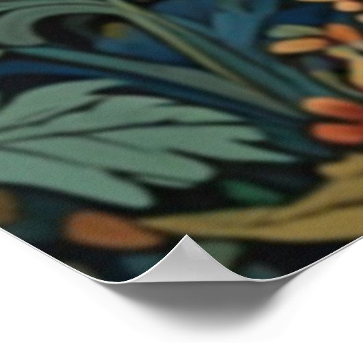 Retro bruin beer artwork boho bos poster (Hoek)