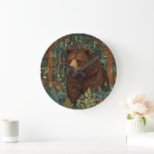 Retro bruin beer boho houtland artwork grote klok (Huis)