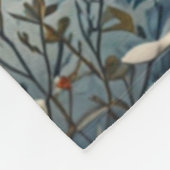 Retro bruin beer middernacht winterlandschap fleece deken (Hoek)