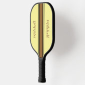 Retro bruin en geel gestreepte pickleball peddel paddle (Links)
