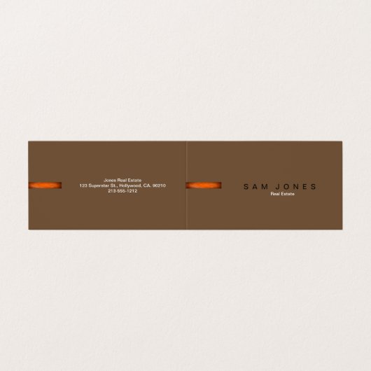 Retro Bruin en Oranje Visitekaartje (Buitenkant ongevouwen)