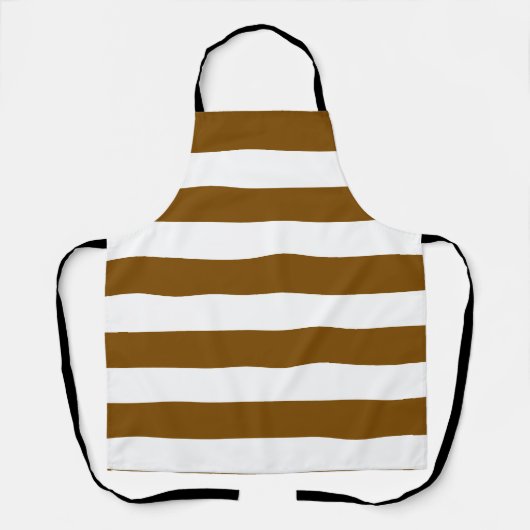 Retro bruin en witte strepen Chef Schort (Voorkant)