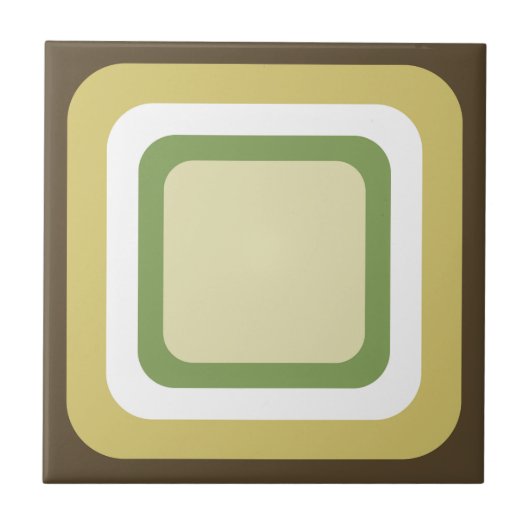 Retro Bruin Groen Wit Tegeltje (Voorkant)
