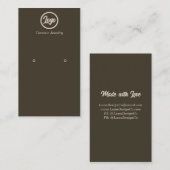 Retro Bruin Oorbel Sieraden Logo Visitekaartje (Voorkant / Achterkant)