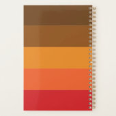 Retro Bruin Oranje Rood Streep 2026 Naam Planner (Achterkant)