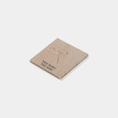 Retro bruin papier met string - bewerkbare tekstpo post-it® notes (Schuin)