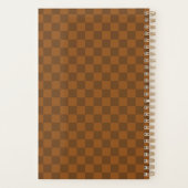Retro bruin schaakbord planner (Achterkant)
