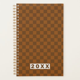 Retro Bruin Schakenbord 2026 Planner