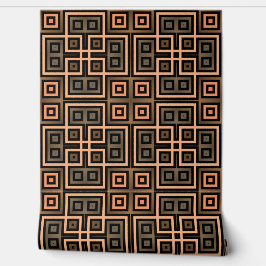 Retro Bruin & Zwart Geometrisch Modern Classy Deco Behang