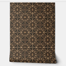 Retro Bruin & Zwart Geometrisch Modern Classy Deco Behang