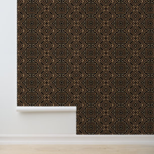 Retro Bruin & Zwart Geometrisch Modern Classy Deco Behang