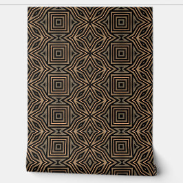 Retro Bruin & Zwart Geometrisch Modern Classy Deco Behang
