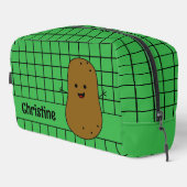 Retro, Bruine Aardappel, Groen Custom Toilettasje (Rechterhoek)