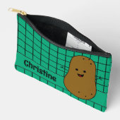 Retro, Bruine Aardappel, Teal Aangepast Etui (Open)
