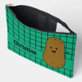 Retro, Bruine Aardappel, Teal Aangepast Etui (Open)