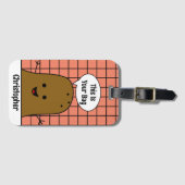 Retro, bruine aardappel, uw tas, op maat bagagelabel (Voorkant (horizontaal))