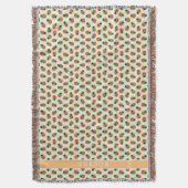 Retro bruine en mint ananas patronen monogram deken (Voorkant Verticaal)