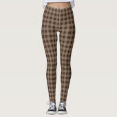 Retro bruine geruite legging (Voorkant)