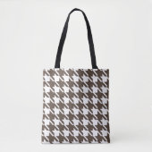 Retro bruine houndstooth-tas tote bag (Voorkant)