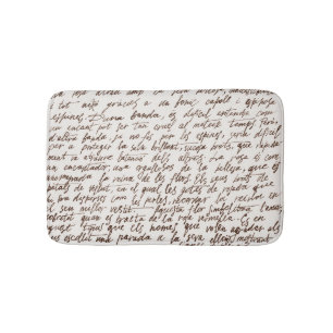 Retro Bruine Inkt Manuscript Textuur Badmat