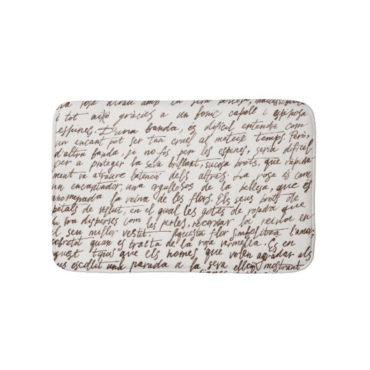 Retro Bruine Inkt Manuscript Textuur Badmat (Voorkant)