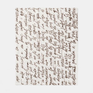 Retro Bruine Inkt Manuscript Textuur Fleece Deken