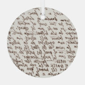 Retro Bruine Inkt Manuscript Textuur Glas Ornament (Achterkant)