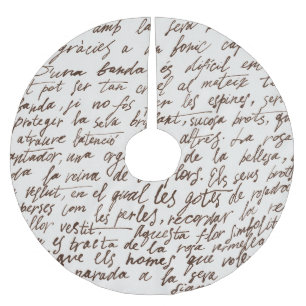 Retro Bruine Inkt Manuscript Textuur Kerstboom Rok