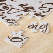 Retro Bruine Inkt Manuscript Textuur Legpuzzel (Zijkant)