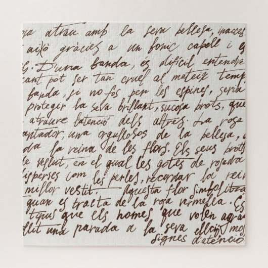 Retro Bruine Inkt Manuscript Textuur Legpuzzel (Verticaal)