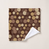 Retro Bruine Stippen Badkamer Handdoek Set (Wasdoekje)