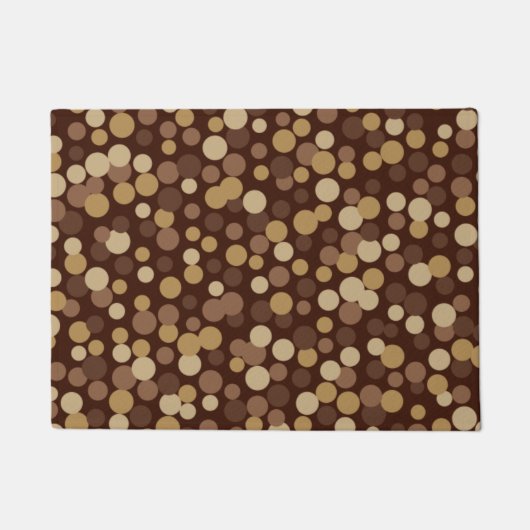 Retro Bruine Stippen Deurmat Vloerkleed Cadeau (Voorkant)
