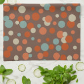 Retro Bruine Stippen Keukendoek Theedoek (Gevouwen)