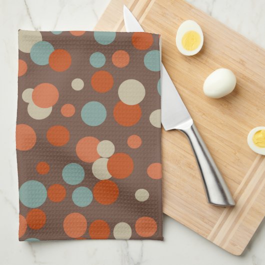 Retro Bruine Stippen Keukendoek Theedoek (Quarter Fold)