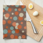 Retro Bruine Stippen Keukenhanddoek (Quarter Fold)