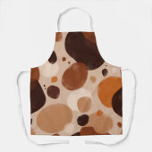 Retro Bruine Stippenprint All-Over Print Schort (Voorkant)