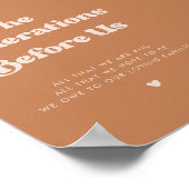 Retro Bruine Suiker De Generaties Voor Ons Poster (Hoek)