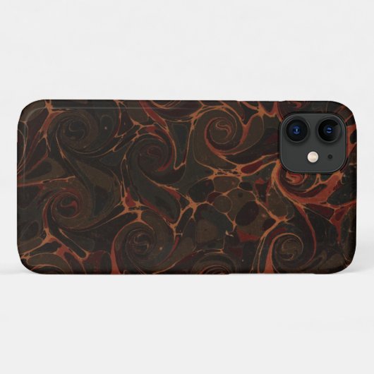 Retro bruine wervelingen Case-Mate iPhone case (Achterkant (horizontaal))