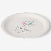 Retro Bruisende Champagne Bruidsdouche Papieren Bordje (Gekanteld)