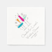 Retro Bruisende Champagne Bruidsdouche Servet (Voorkant)