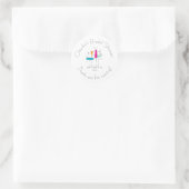 Retro Bruisende Champagne Bruiloftsborrel Ronde Sticker (Tas)