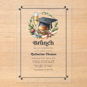 Retro Brunch Afstudeerfeest Acryl Uitnodigingen (Voorkant)