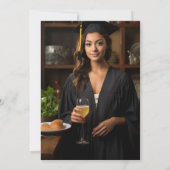 Retro Brunch Afstuderen Foto Bedankkaart (Achterkant)