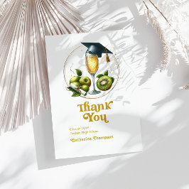 Retro Brunch Afstuderen Foto Bedankkaart