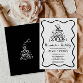 Retro Brunch en Bubbly Bridal Shower uitnodiging