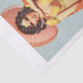  Retro Brunette Pin Up Girl Tissuepapier (Detail)