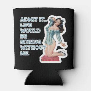 Retro Brunette Pin-up in PJ's Blikjeskoeler